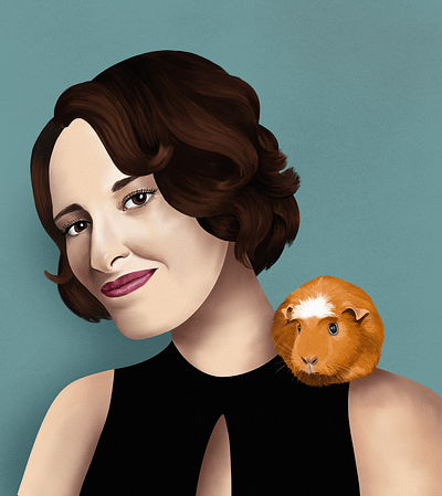 Fleabag actress bbc character comedy drama drawing fleabag guinea pig hair illustration illustrative phoebe waller bridge portrait procreate realism television tv