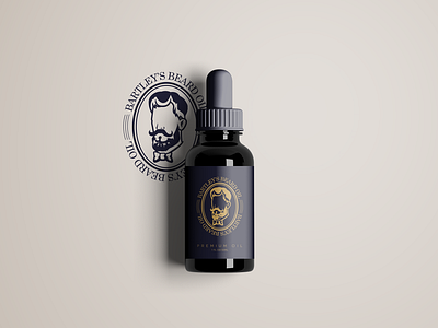 BARTLEY'S BEARD OIL beard branding design flat icon illustration logo logo design oil vector