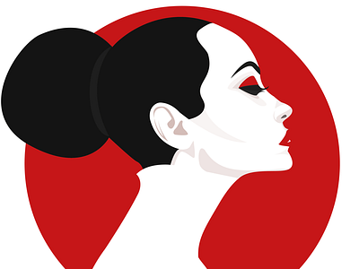 White and Red illustration vector art drawing