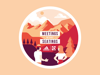 Adidas - Stickers adidas brain colors hiking illustration mountains nature outdoors sail ho studio sho studio sport vector walk wolfs