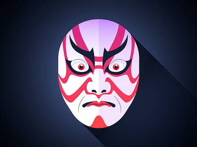 Kabuki Mask face illustration kabuki mask vector