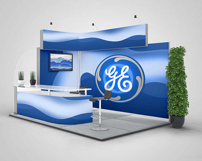 General Electric new booth design concept booth booth design brand branding clean design corporate design corporate identity creative design design out of the box logo design minimalistic stand stand design