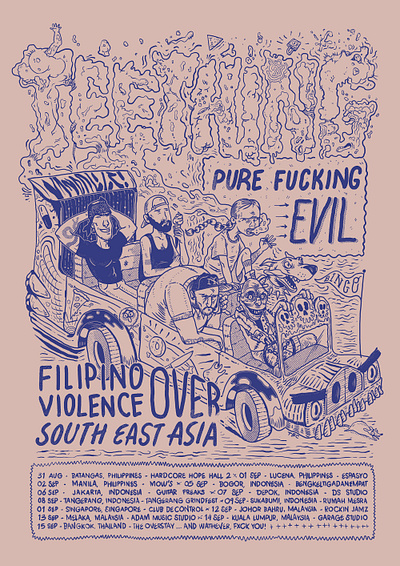 TEETHING - South Asia Tour Poster I band death metal design grind grindcore illustration metal poster art teething tour