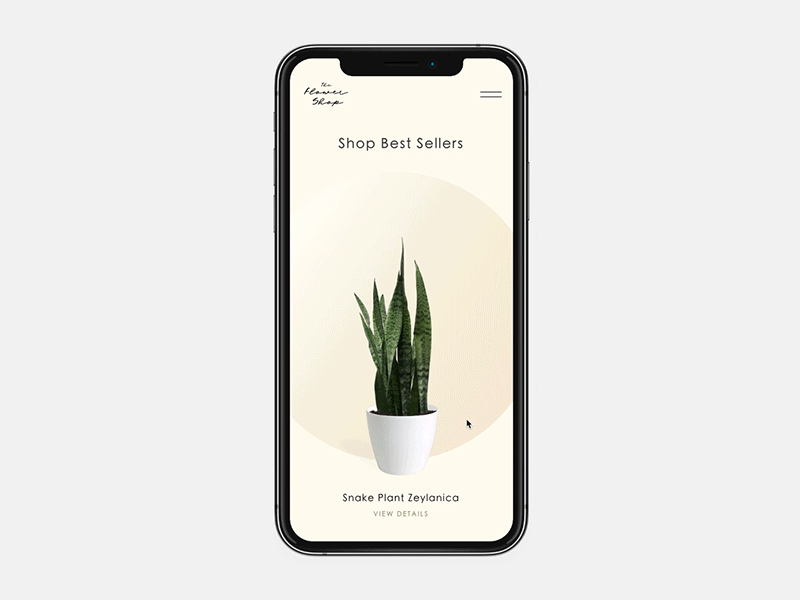 The Flower Shop Mobile Concept mobile plants responsive design rotate swipe ux design uxpin website design