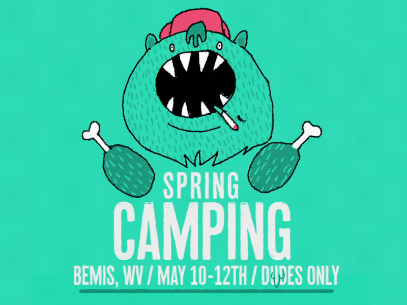 Dudes camping aftereffects animation cel character design gif hand drawn illustration