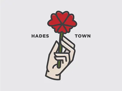 HADESTOWN design flat illustration flatdesign flower hades hadestown hand heart illustration musical thicklines typography vector