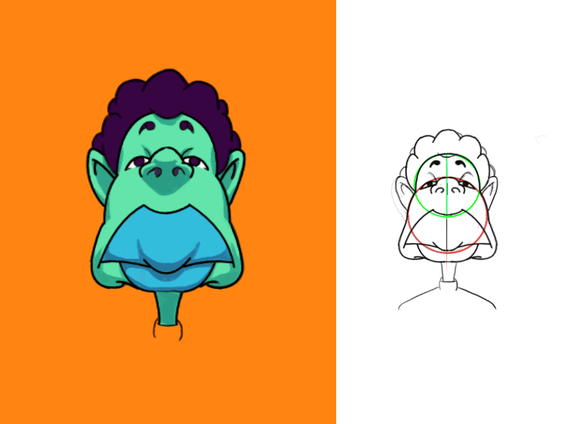 turnaround study 2d aniamtion character dude frame by frame fun gif guy handdrawn illustration loop orange turnaround