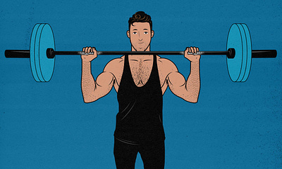 Barbell Overhead Press Illustration barbell barbell press bodybuilder bodybuilding bony to beastly characters illustration lifting weights muscle outlift overhead press powerlifter strength training weight training weightlifting