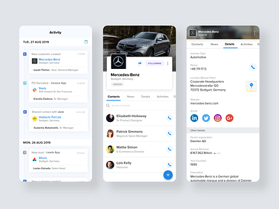 Customers Contact Activity activity app customer design timeline ui ux