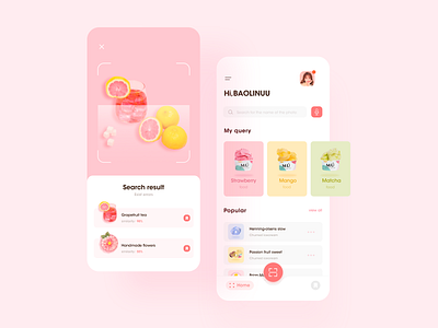 Image search & AR Scan app ar branding design ice illustration image logo photo pink ui ux