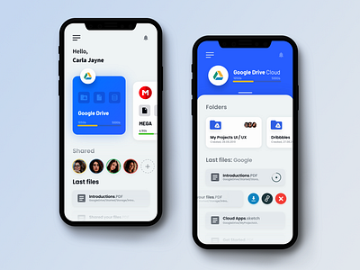 Google Drive Cloud ☁️ app app concept clean cloud color colorful concept dashboard design design app google drive illustration inspiration iphone mobile style today ui ui design work