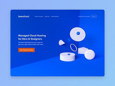 3D Hero Concept 3d clean concept hero landing page minimal product design