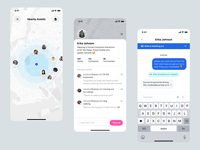 Assist mobile app design ✌🏻 assist assistance design help ios ios app message minimal mobile app design profile ui ui design