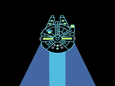 8bit millennium falcon design film han solo icon illustration logo sketch spaceship star wars ux vector