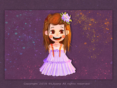 Cheerful girl 5 adorable characterdesign children illustration cute digital painting digitalart doodle dribbble girl girl character girl illustration girls girly illustration lovely purple