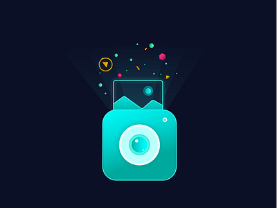 Camera Icon app design icon icon design illustration neon ui vector