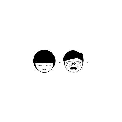 Mom plus Dad equals cartoon character design icon illustration ilustration lineart minimal retro sketch vector