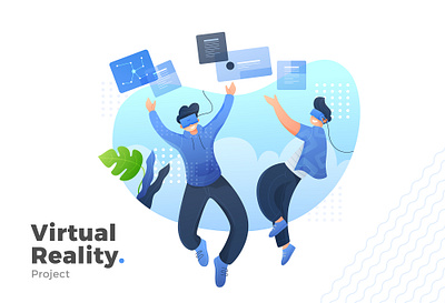 Virtual Reality Illustration Project blue character creative flat illustration illustration illustrations vector vector illustration virtual reality