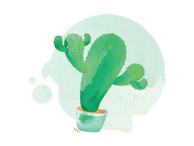 Cactus Illustration :) adobe illustrator artwork cactus design graphic design illustration pastel colors vector watercolor illustration