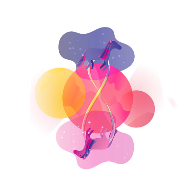 love is eternal animals brights circle color eternity gradient horse illustraion love