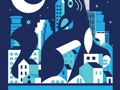 urban coyote coyote illustration ilustrator minneapolis posters texture