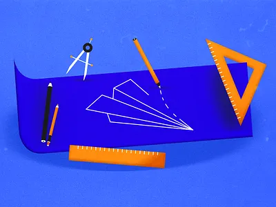✏️My little product 📐 blueprint creativity design illustration iteo linear math pencil vector 插图