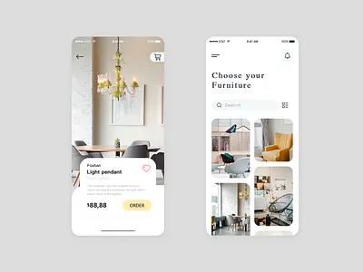 Furniture app design ui