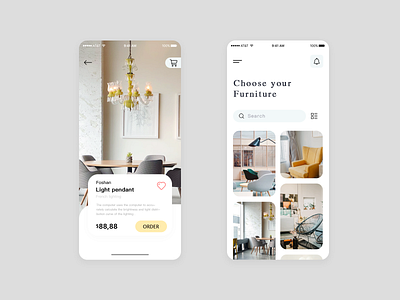 Furniture app design ui