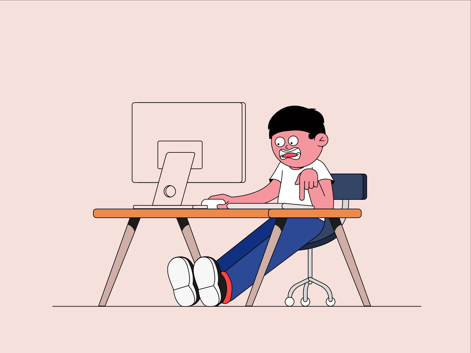 Working status character design computer design illustration motion motion design ue work