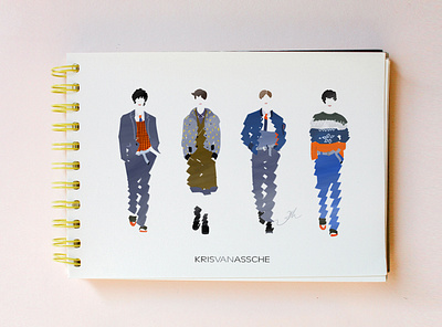 KRIES VAN ASSCHE 2015SS menswear 2015 2015ss fashion illustration fashion illustrator fashionillustration fashionweek illustration menswear sokidahee