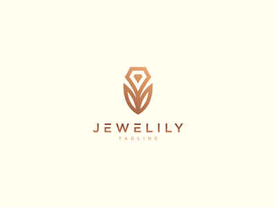 Jewel & Lily Logo beauty bloom boutique diamond fashion jewelry lily logo lotus luxury sophisticated vector