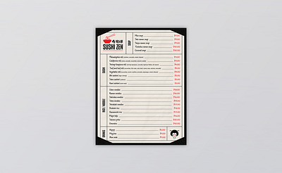 Sushi Zen Menu adobe illustrator asia asian food brand brand design brand identity branding design graphic design logo logocore menu menu design print print design restaurant restaurant branding vector