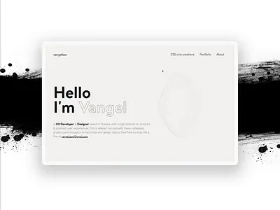 Portfolio with ink effect 2019 animation black white design ink interface minimal transition ui ux web design