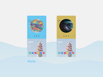 Kona - an Android home screen design android customization design flat home screen theme ui ux widgets