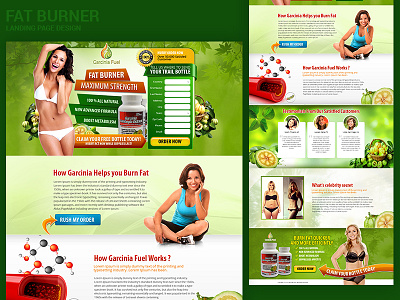 Fat Burner Landing Page Design branding design fat burner fat loss graphicsdesign illustration landing page landing page design landingpage sudiptaexpert web design webdesign websites weight loss