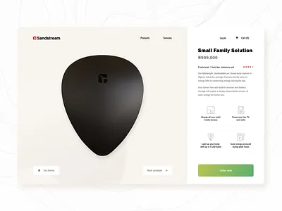 Sandstream Shop Product Page clean interface landing page modern product page products shop ui ui design uidesign web