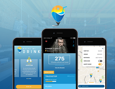 where we drink android app app development design graphic design illustration ios app logo native app rewards ui ux