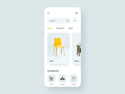 Tableflip 3d animation app application chair e commerce ecommerce flip furniture interactions mobile render shop table ui ux