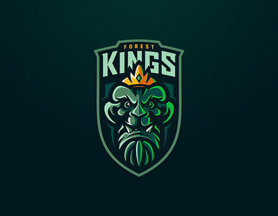 Forest Kings bigfoot crown esports logo fangs ghost king mascot logo monster sports logo wood yeti