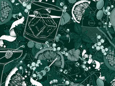 Sipsmith Gin pattern black and white botanical botanical illustration branding floral illustration lettering packaging pattern surface design typography