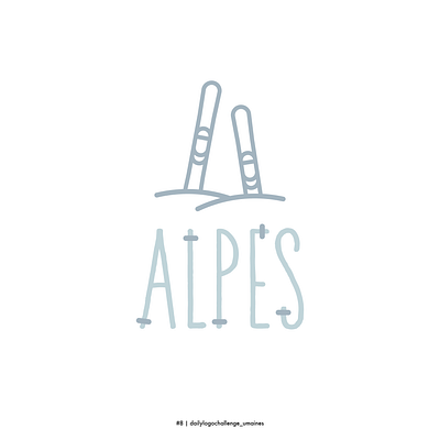 #8 daily logo challenge alpes branding dailylogochallenge dailylogodesign design letter logo logotype ski snow typography