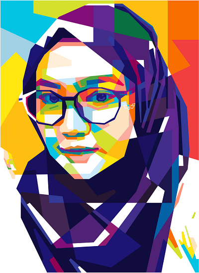 HIJABER abstract art beautiful collage collage art color colorfull colors debut design geometric art geometric design girl illustration popart psychedelic vector art wpap
