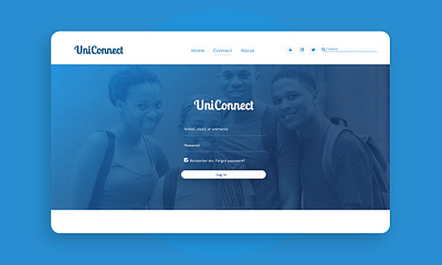 Uniconnect UI landing page design