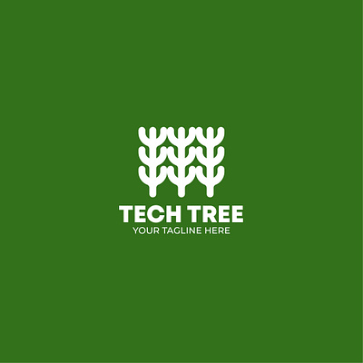 Tech Tree Logo Concept Design branding clean design designer flat graphic graphicdesign icon identity letter logo logomaker logotype mark tech tree type typography vector