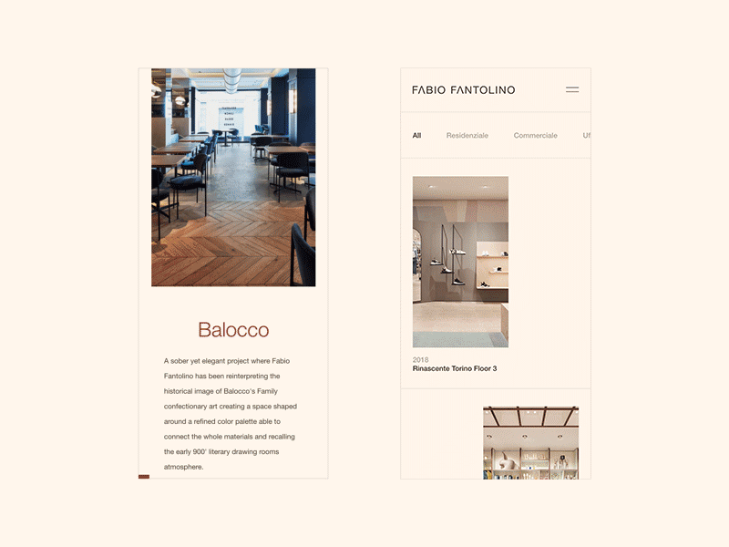 Fabio Fantolino architechture branding clean design minimal ui ux web design website