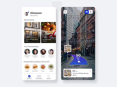 Explore City (AR) andoid app argmented augmented reality city city guide creative design dribbble dribble food innovative ios ui ux vr