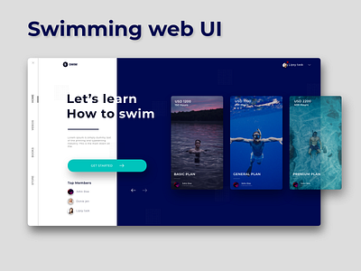 Web app ui design for swimming course web app blue theme design concept design designer eccomerce modern design modern nav modern side nav design modern web design modern website nav design new concept swimming app design swimming design ui web design uidesign uiux web app design webdesign website website design