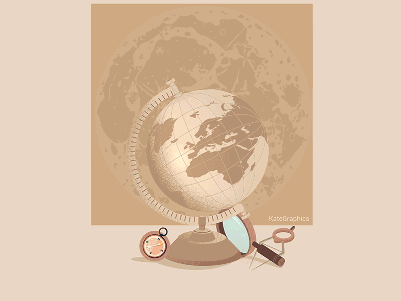 Globe world constellation aftereffect animated gif animation 2d flat illustration flatdesign graphic illustration minimalist vector