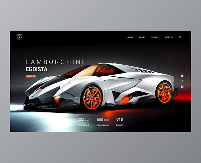 Lamborghini Web Concept car clean design landingpage ui ux web website website design