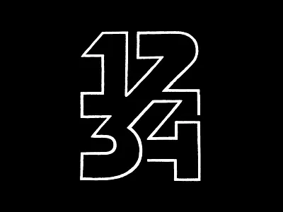 1234 / Sketch letter logo logotype mark monogram numbers symbol typography